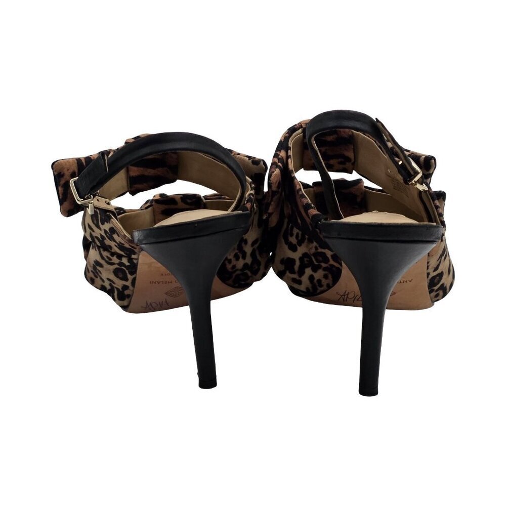 Women's - Antonio Melani Vilada Triple Bow Leopard Slingback Heels, Size 10 - Picture 3 of 8